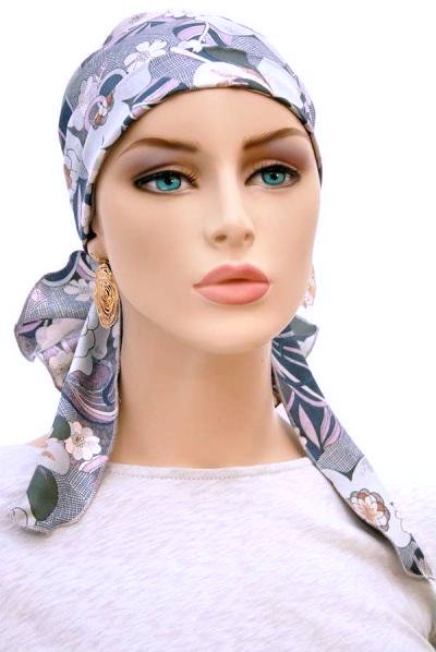 S343 おしゃれな医療用帽子 ケア帽子 抗がん剤治療帽子 医療用帽子 リボン付き